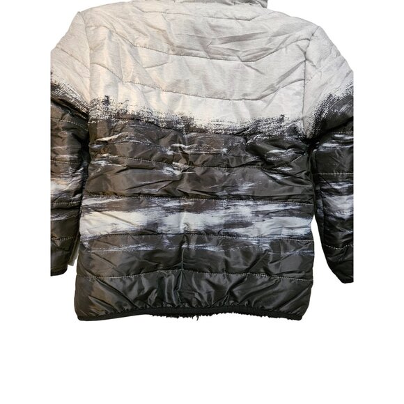 Eddie Bauer Kids Deer Harbor Reversible Hooded Jacket XS (5/6) Gray Black - Picture 4 of 14